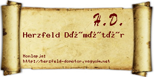 Herzfeld Dömötör névjegykártya